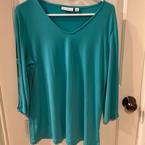 Susan Graver designed embellished V-neck top